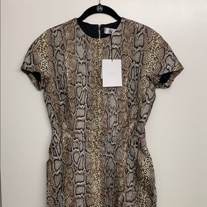 Victoria Beckham Snakeskin Print Sheath Dress NWT